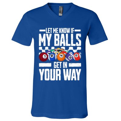 Cool Billiards Design Funny Billiard Pool Player Gift V-Neck T-Shirt