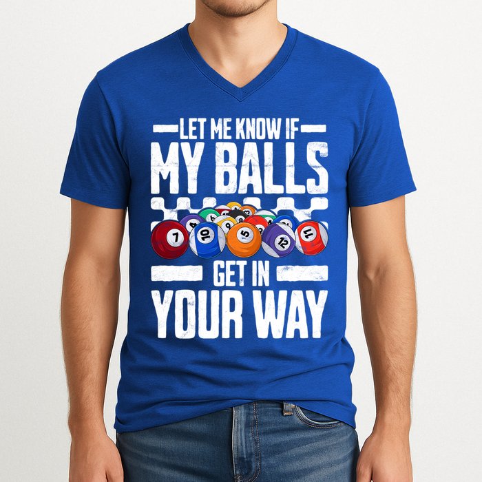 Cool Billiards Design Funny Billiard Pool Player Gift V-Neck T-Shirt
