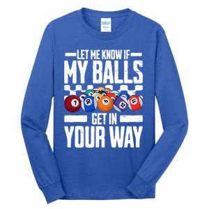 Cool Billiards Design Funny Billiard Pool Player Gift Tall Long Sleeve T-Shirt