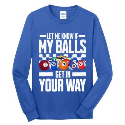 Cool Billiards Design Funny Billiard Pool Player Gift Tall Long Sleeve T-Shirt
