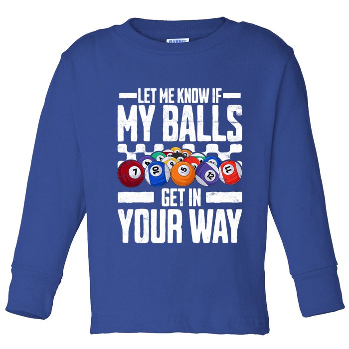 Cool Billiards Design Funny Billiard Pool Player Gift Toddler Long Sleeve Shirt