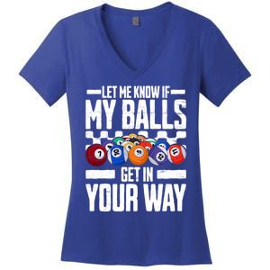 Cool Billiards Design Funny Billiard Pool Player Gift Women's V-Neck T-Shirt