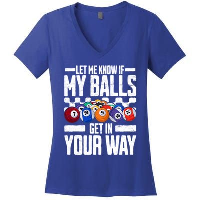 Cool Billiards Design Funny Billiard Pool Player Gift Women's V-Neck T-Shirt