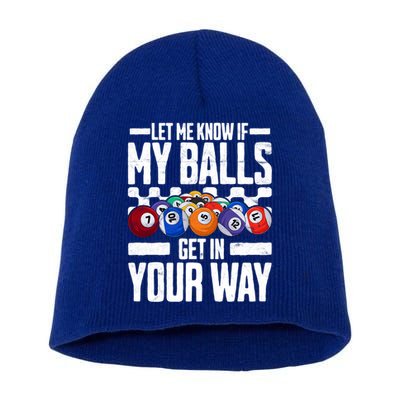 Cool Billiards Design Funny Billiard Pool Player Gift Short Acrylic Beanie