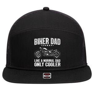 Cool Biker Design For Dad Men Motorcycling Motorcycle Biker 7 Panel Mesh Trucker Snapback Hat