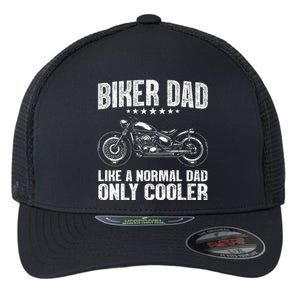 Cool Biker Design For Dad Men Motorcycling Motorcycle Biker Flexfit Unipanel Trucker Cap