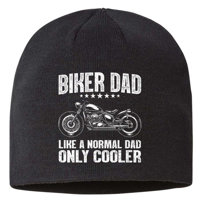 Cool Biker Design For Dad Men Motorcycling Motorcycle Biker Sustainable Beanie