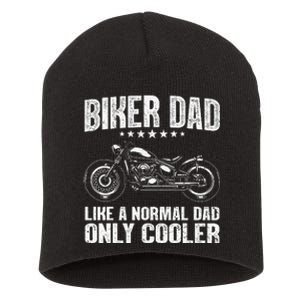 Cool Biker Design For Dad Men Motorcycling Motorcycle Biker Short Acrylic Beanie