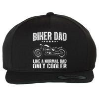 Cool Biker Design For Dad Men Motorcycling Motorcycle Biker Wool Snapback Cap