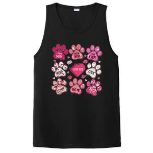 Coquette Bow Dog Paw Print Heart Valentine PosiCharge Competitor Tank