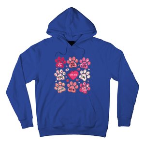 Coquette Bow Dog Paw Print Heart Valentine Hoodie