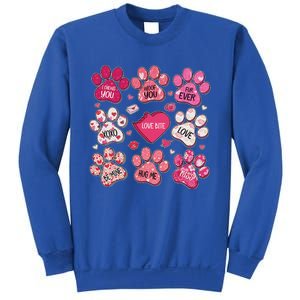 Coquette Bow Dog Paw Print Heart Valentine Sweatshirt