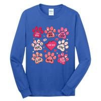 Coquette Bow Dog Paw Print Heart Valentine Tall Long Sleeve T-Shirt