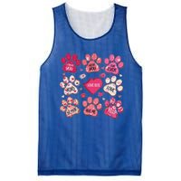 Coquette Bow Dog Paw Print Heart Valentine Mesh Reversible Basketball Jersey Tank