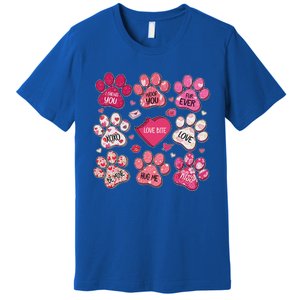 Coquette Bow Dog Paw Print Heart Valentine Premium T-Shirt