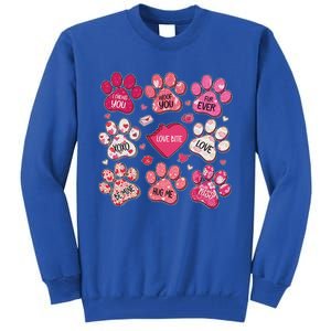 Coquette Bow Dog Paw Print Heart Valentine Tall Sweatshirt