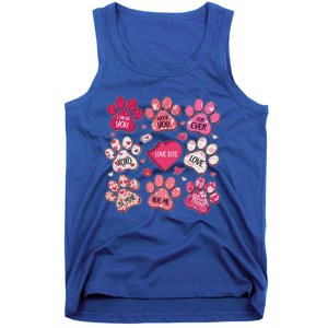 Coquette Bow Dog Paw Print Heart Valentine Tank Top