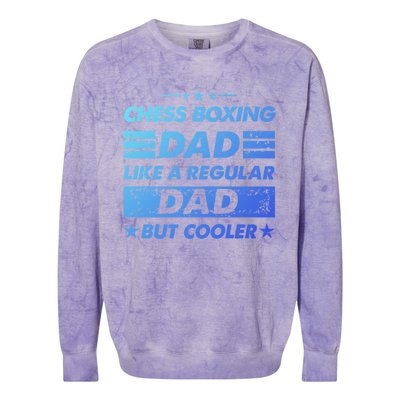 Chess Boxing Dad Like A Regular Dad Funny Chess Boxing Gift Colorblast Crewneck Sweatshirt