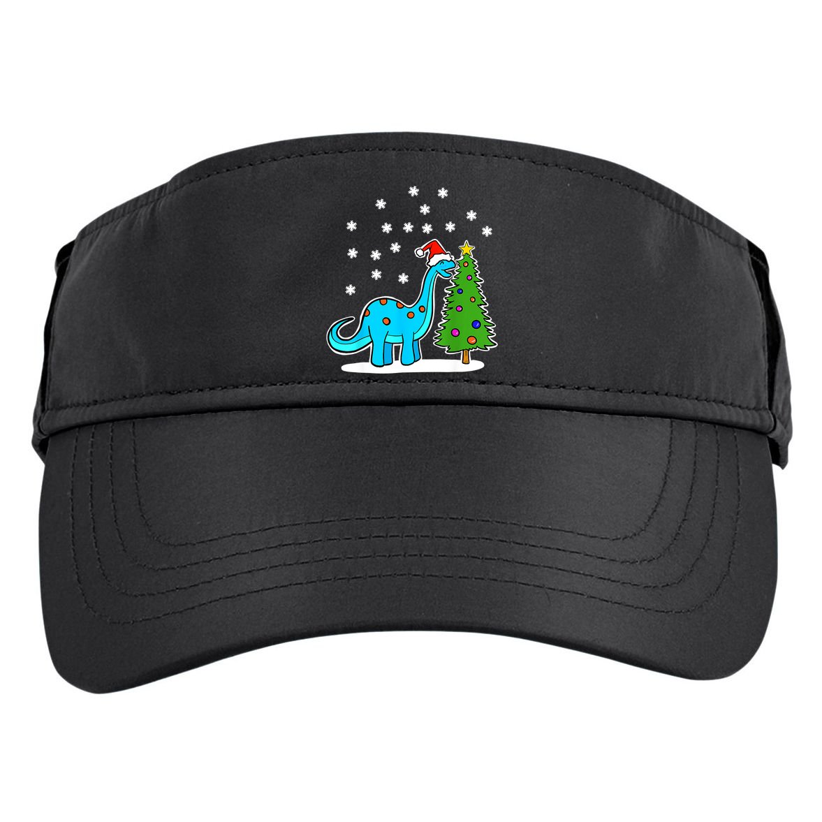 Christmas Brachiosaurus Dinosaur Eating A Christmas Tree Adult Drive Performance Visor