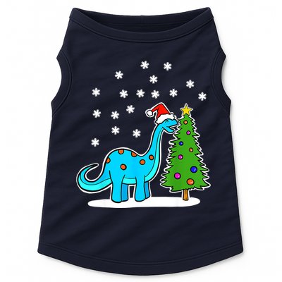 Christmas Brachiosaurus Dinosaur Eating A Christmas Tree Doggie Tank