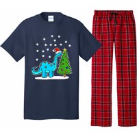 Christmas Brachiosaurus Dinosaur Eating A Christmas Tree Pajama Set