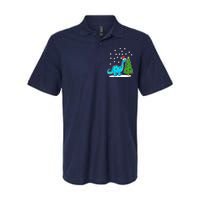 Christmas Brachiosaurus Dinosaur Eating A Christmas Tree Softstyle Adult Sport Polo