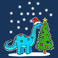 Christmas Brachiosaurus Dinosaur Eating A Christmas Tree Cooling Performance Long Sleeve Crew