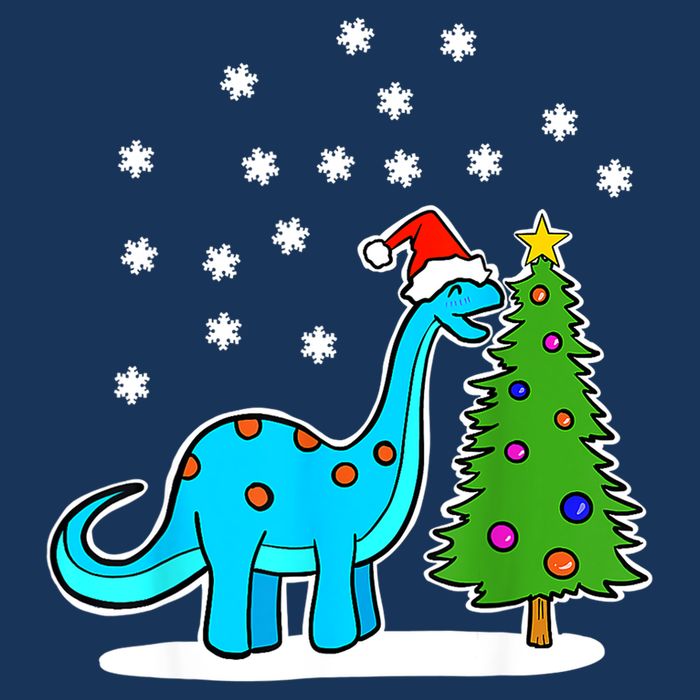 Christmas Brachiosaurus Dinosaur Eating A Christmas Tree Cooling Performance Long Sleeve Crew