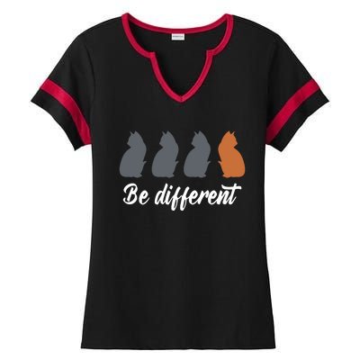 Cats Be Different Ladies Halftime Notch Neck Tee