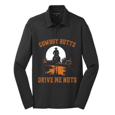 Cowboy Butts Drive Me Nuts Silk Touch Performance Long Sleeve Polo