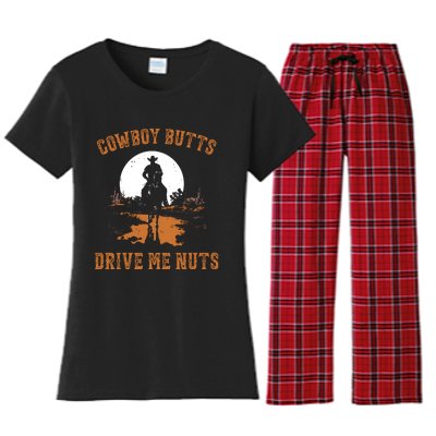 Cowboy Butts Drive Me Nuts Women's Flannel Pajama Set