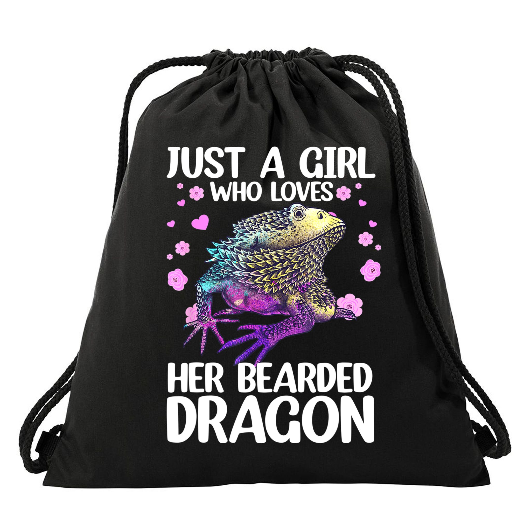 Cute Bearded Dragon For Women Girls Bearded Dragon Lovers Drawstring Bag