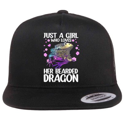 Cute Bearded Dragon For Women Girls Bearded Dragon Lovers Flat Bill Trucker Hat