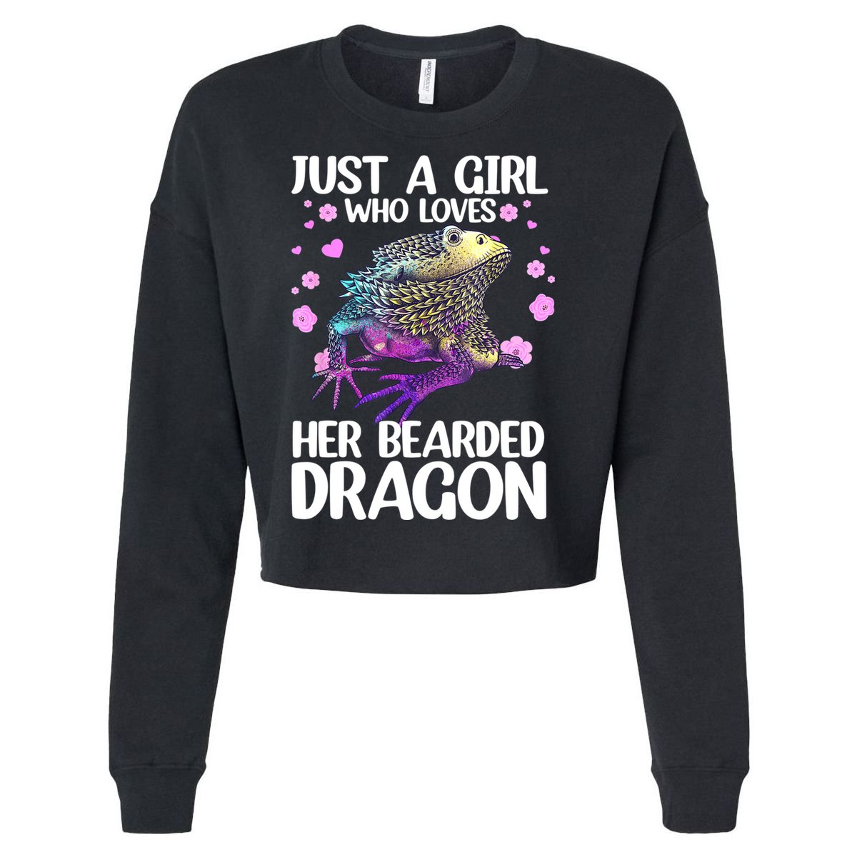 Cute Bearded Dragon For Women Girls Bearded Dragon Lovers Cropped Pullover Crew