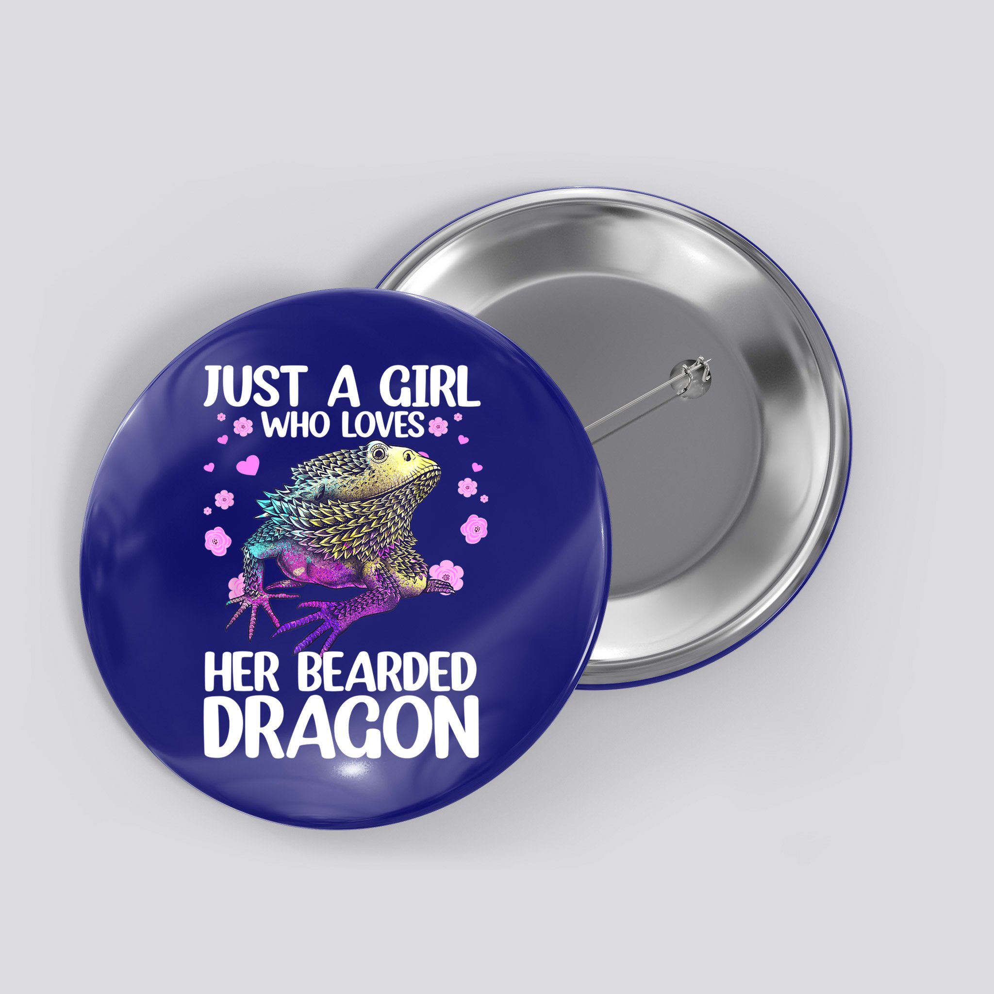 Cute Bearded Dragon For Women Girls Bearded Dragon Lovers Button