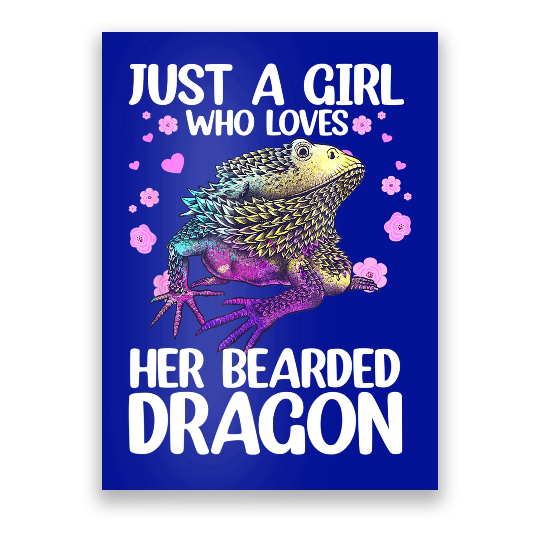 Cute Bearded Dragon For Women Girls Bearded Dragon Lovers Poster