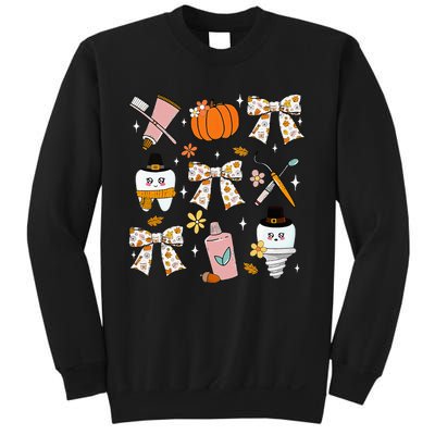 Coquette Bow Dental Squad Fall Autumn Dentist Assistant Sweatshirt