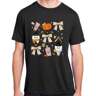 Coquette Bow Dental Squad Fall Autumn Dentist Assistant Adult ChromaSoft Performance T-Shirt