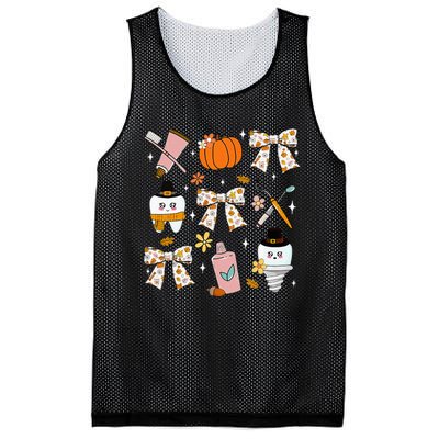 Coquette Bow Dental Squad Fall Autumn Dentist Assistant Mesh Reversible Basketball Jersey Tank