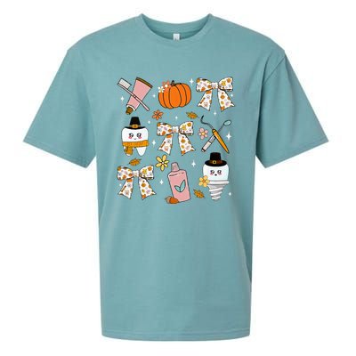 Coquette Bow Dental Squad Fall Autumn Dentist Assistant Sueded Cloud Jersey T-Shirt