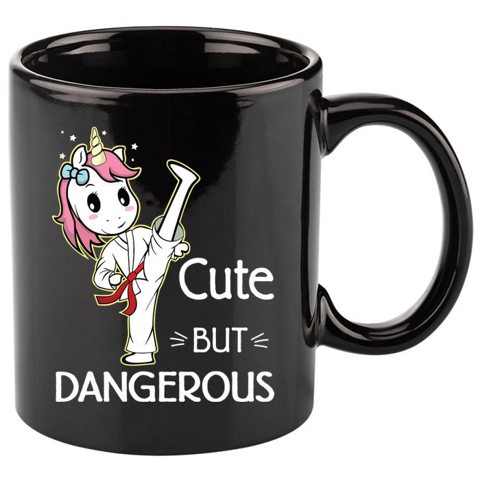 Cute But Dangerous Funny Karate Taekwondo 11oz C Handle Ceramic Mug
