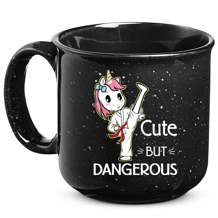 Cute But Dangerous Funny Karate Taekwondo 15oz Campfire Ceramic Mug