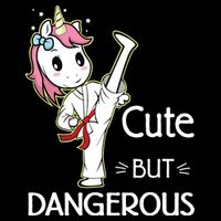 Cute But Dangerous Funny Karate Taekwondo Cropped Pullover Crew