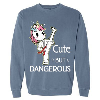 Cute But Dangerous Funny Karate Taekwondo Garment-Dyed Sweatshirt