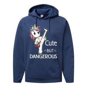 Cute But Dangerous Funny Karate Taekwondo Performance Fleece Hoodie