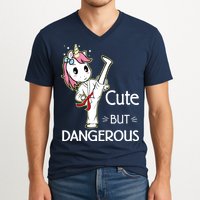 Cute But Dangerous Funny Karate Taekwondo V-Neck T-Shirt