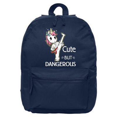 Cute But Dangerous Funny Karate Taekwondo 16 in Basic Backpack