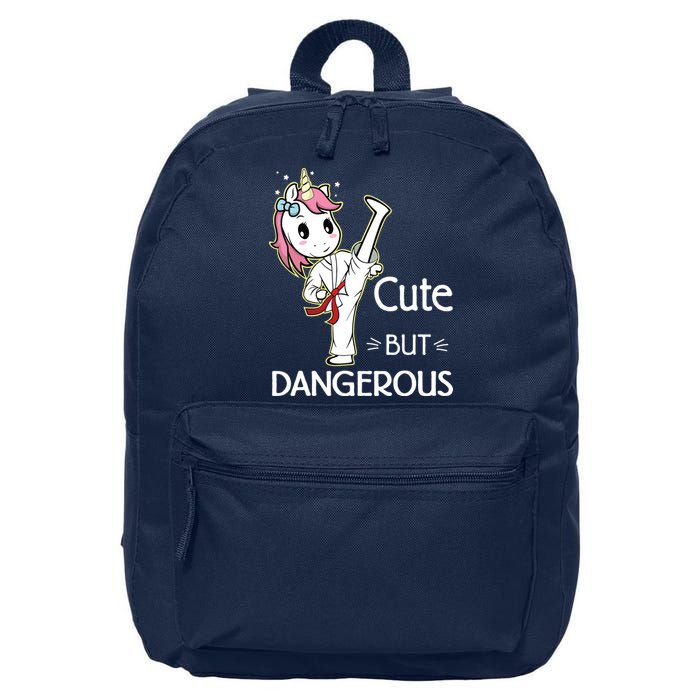 Cute But Dangerous Funny Karate Taekwondo 16 in Basic Backpack