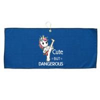 Cute But Dangerous Funny Karate Taekwondo Large Microfiber Waffle Golf Towel