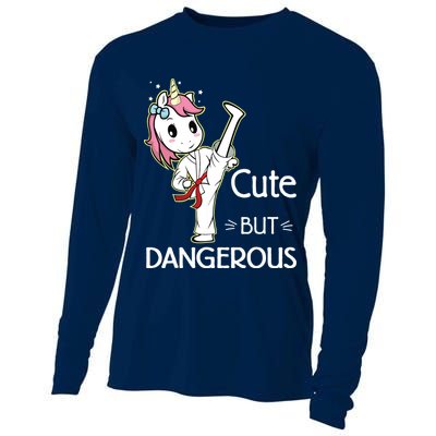 Cute But Dangerous Funny Karate Taekwondo Cooling Performance Long Sleeve Crew